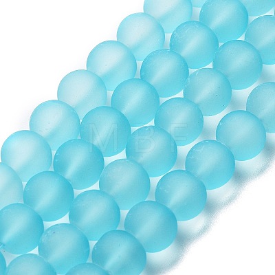 Baking Paint Transparent Glass Bead Strands GLAA-S031-10mm-21-1