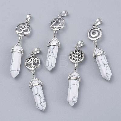 Synthetic Howlite Pointed Big Pendants G-D0021-01P-08-1