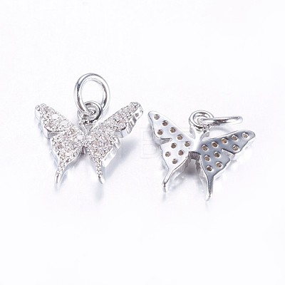 Long-Lasting Plated Brass Micro Pave Cubic Zirconia Charms X-ZIRC-F069-32P-1
