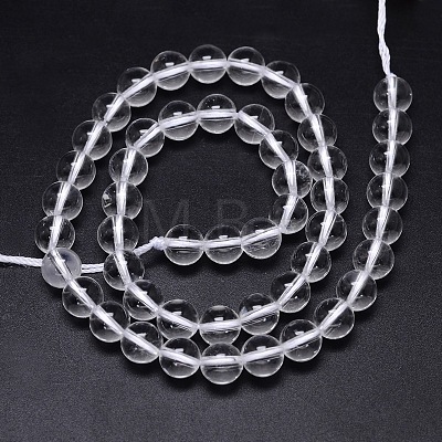 Round Natural Grade A Quartz Crystal Bead Strands G-H1648-8mm-01N-A-01-1