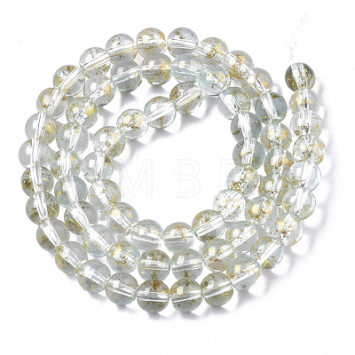 Transparent Spray Painted Glass Bead Strands GLAA-N035-03B-B09-1