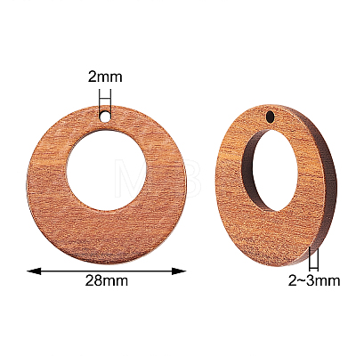 20Pcs Walnut Wood Pendants WOOD-CJ0001-23-1