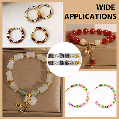 600Pcs Brass & Iron Crimp Beads Covers DIY-PA0001-73-1