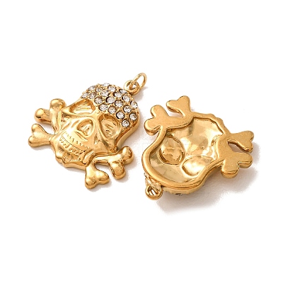 304 Stainless Steel Rhinestone Pendants RB-CBA9088-04G-B-1