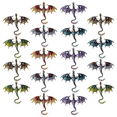 18Pcs 6 Colors Pterosaur Enamel Pins JEWB-ME0001-41-1