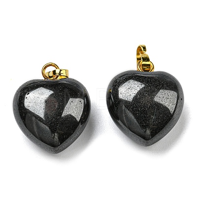 Natural Black Stone Pendants G-I311-A19-G-01-1