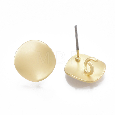 Smooth Surface Alloy Stud Earring Findings X-PALLOY-T064-43MG-1