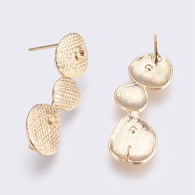 Brass Stud Earrings Settings KK-I622-41G-NF-1