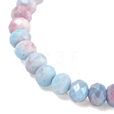 AB Color Faceted Rondelle Glass Beaded Stretch Bracelets for Women BJEW-PH01820-10-1
