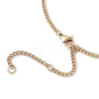 Titanium Steel Initial Letter Rectangle Pendant Necklace for Men Women NJEW-E090-01G-08-1