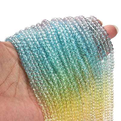 Transparent Painted Glass Beads Strands LS-DGLA-A034-T1mm-A15-1
