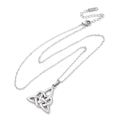 Trinity Knot 304 Stainless Steel Pendant Necklaces Wish Note NJEW-H059-02P-1