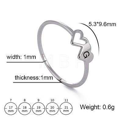 304 Stainless Steel Finger Rings for Women Men FS-WGB974C-21-1