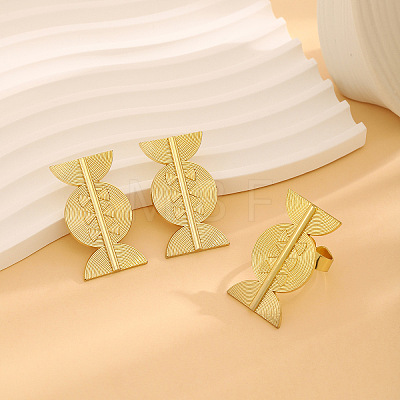 Alloy Stud Earrings & Cuff Rings FS-WGD31BF-01-1