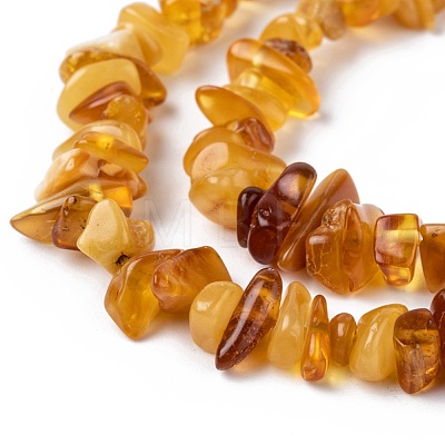 Natural Amber Chip Beads Strands X-G-E271-81-1