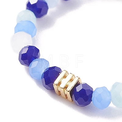 Glass Beaded Stretch Finger Ring with Cube for Women X-RJEW-JR00431-1