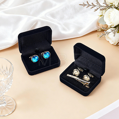 Portable Travel Velvet Jewelry Organizer Cases for Tie Clips CON-WH0089-248-1
