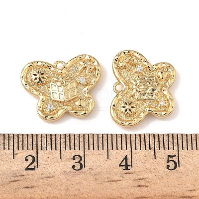 Christmas Brass Micro Pave Clear Cubic Zirconia Pendants KK-A280-03F-G-1
