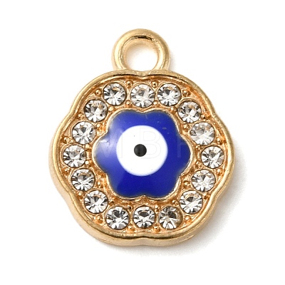 Alloy Enamel Rhinestone Glass Pendants ENAM-U003-02G-08-1