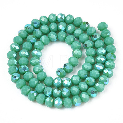 Electroplate Opaque Solid Color Glass Beads Strands LS-EGLA-A034-P6mm-L25-1