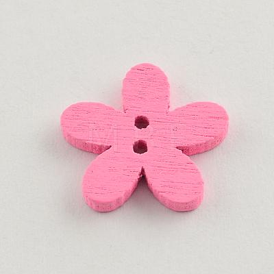 2-Hole Dyed Wooden Buttons X-BUTT-R031-155-1