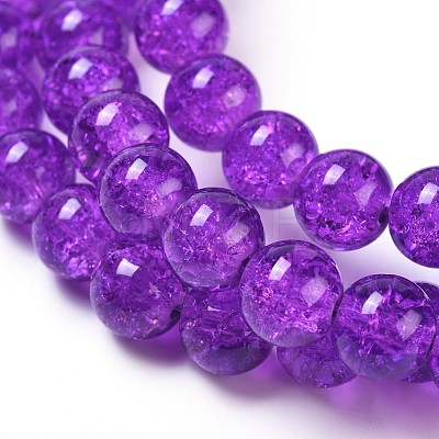 Crackle Glass Beads Strands X-CCG-Q001-10mm-12-1