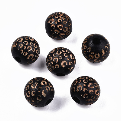 Painted Natural Wood Beads X-WOOD-T021-53B-M-1