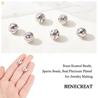 BENECREAT 8Pcs Brass Enamel Beads KK-BC0007-14P-1