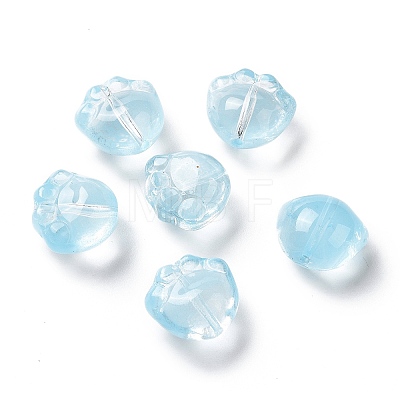 Transparent Spray Painted Glass Beads GLAA-I050-05-1
