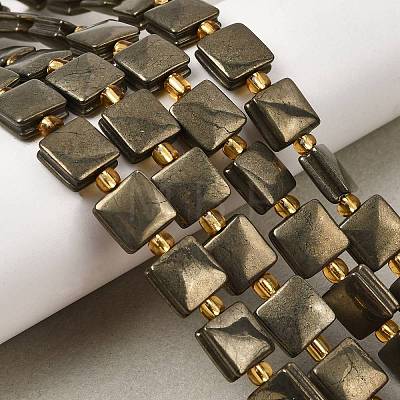 Natural Pyrite Beads Strands G-Z131-G01-01-1
