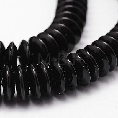 Natural Black Onyx Beads Strands G-P161-20-10x4mm-1