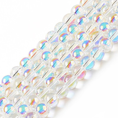 Transparent Electroplate Glass Beads Strands EGLA-I015-01A-1