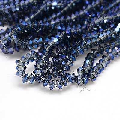Electroplate Glass Beads Strands X-EGLA-J027-F07-1