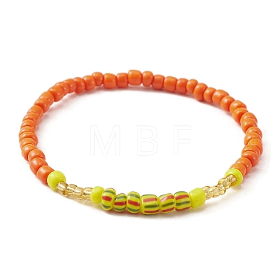 Glass Seed Beaded Stretch Bracelet for Women BJEW-JB09577-1