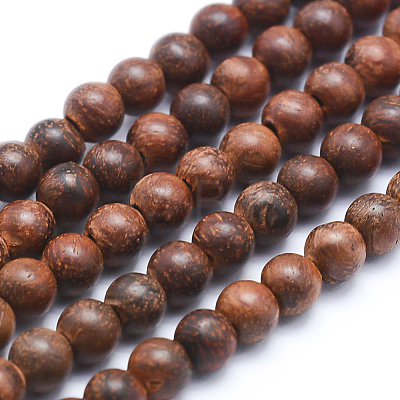 Natural Rosewood Beads Strands X-WOOD-P011-06-6mm-1