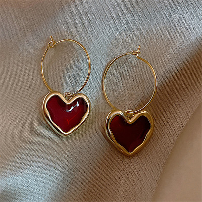 Alloy Enamel Hoop Earrings FS-WG9C10F-01-1