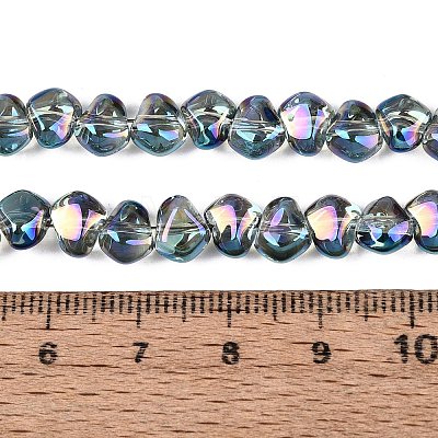 Electroplate Transparent Glass Beads Strands EGLA-Q133-01A-08-1