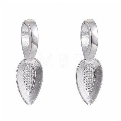 Tibetan Style Alloy Glue-on Flat Pad Bails X-TIBEP-AB3348Y-S-1