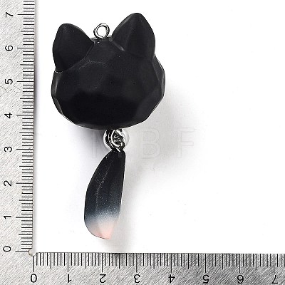 Opaque Resin Kitten Bell Big Pendants LS-RESI-A032-01P-02-1