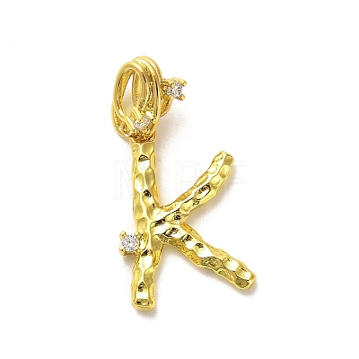 Rack Plating Brass Micro Pave Cubic Zirconia European Dangle Charms KK-L210-015G-K-1