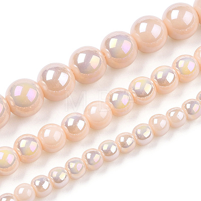 Electroplate Opaque Glass Beads Strands X-GLAA-T032-P6mm-AB09-1