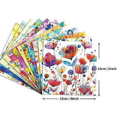 12 Sheets Flower Scrapbook Paper Pad PW-WG7C186-01-1