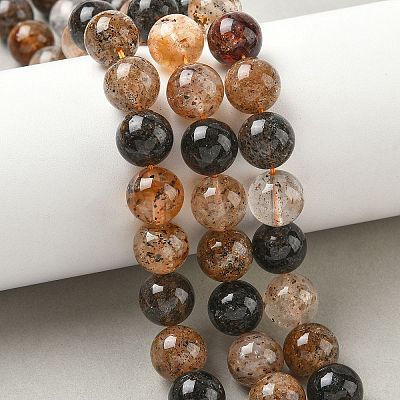 Natural Herkimer Diamond Beads Strands G-Z115-C01-10mm-1