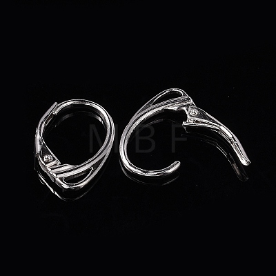 Rhodium Plated 925 Sterling Silver Leverback Earrings STER-K168-022P-1