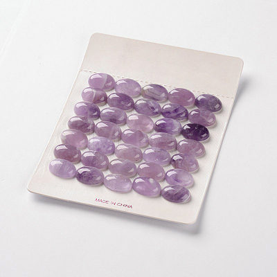 Natural Amethyst Gemstone Oval Cabochons G-J329-13-15x20mm-1