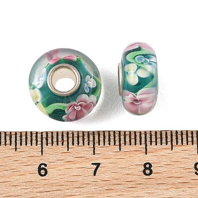 Lampwork & Brass Core European Beads LAMP-P019-01P-33-1