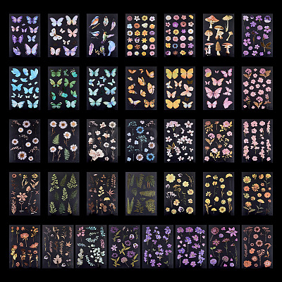 36Pcs 36 Styles PET Waterproof Stickers STIC-TAC0001-004-1