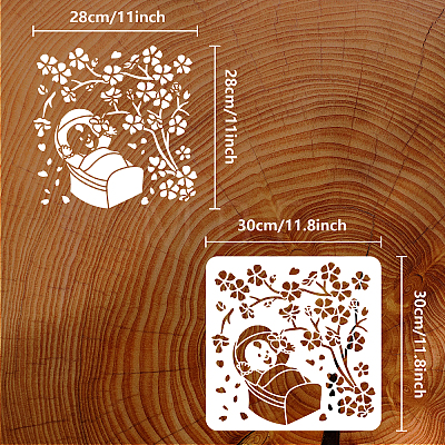 PET Hollow Out Drawing Painting Stencils DIY-WH0391-0023-1
