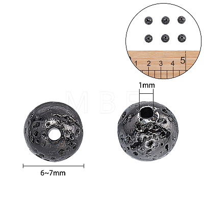 Electroplated Natural Lava Rock Beads G-NB0001-91A-1