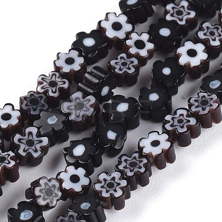 Handmade Millefiori Glass Bead Strands LAMP-J035-4mm-01-1